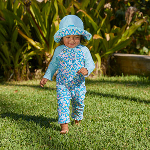UV Skinz  Toddler Sun Hat - Teal with Dinosaurs