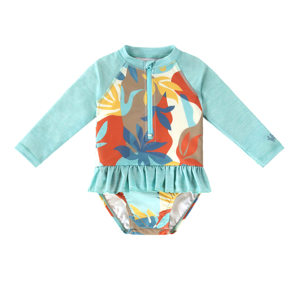 Long sleeve baby girl swimsuit best sale