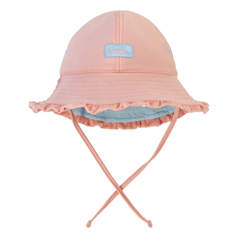 baby girl reversible swim hat in aquamarine dusty pink|aquamarine-dusty-pink