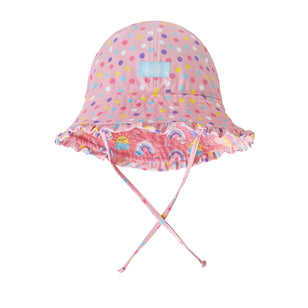 Girls Infant Pink Polka Dot Bucket Hat