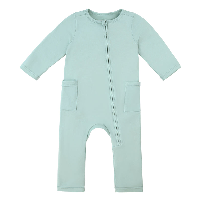 baby long sleeve everyday romper in dewdrop|dewdrop