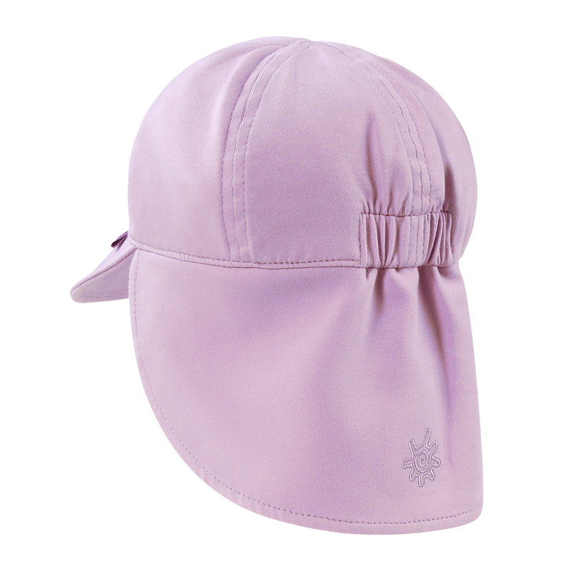 back view of baby girl flap hat in lotus|lotus