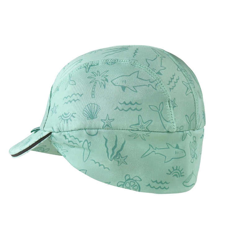 back view of baby active fleece hat in ocean friends|ocean-friends