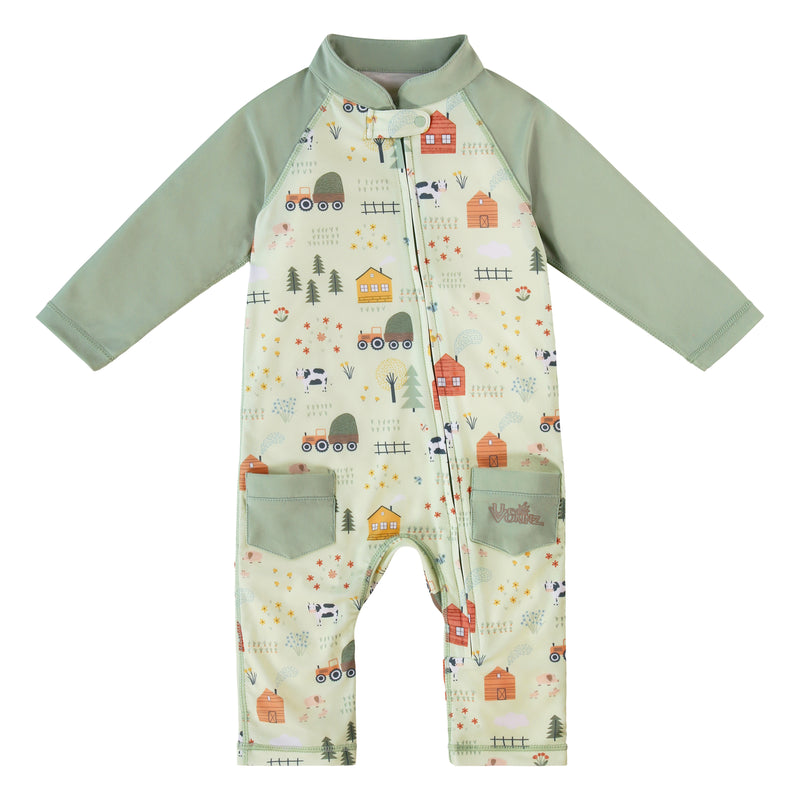 front of baby boys sun and swim suit|on-the-farm