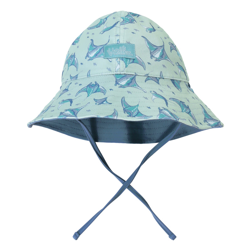 Back of Baby boys reversible sun hat|ray-frenzy