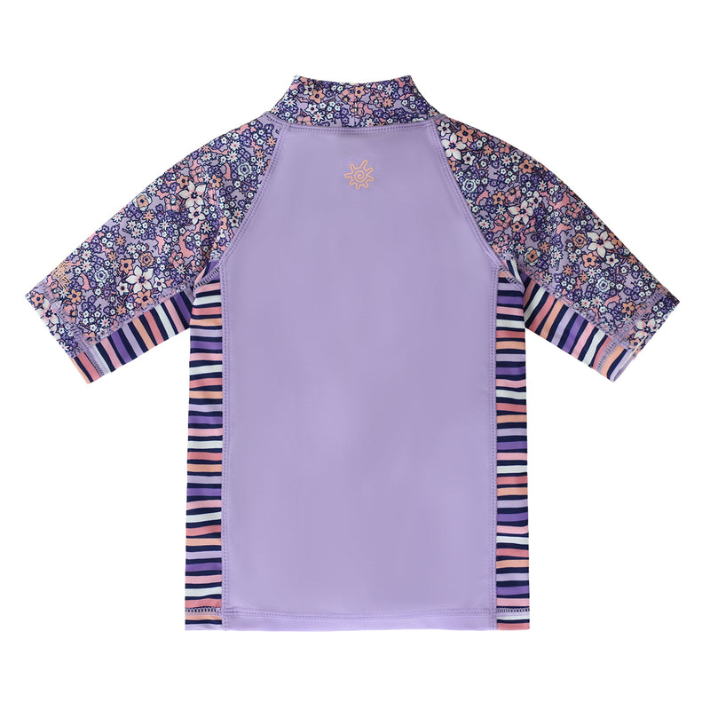 UV Skinz Girls Size 5 Purple Fish Print Swim Shirt Skort Hat Three Piece  Set