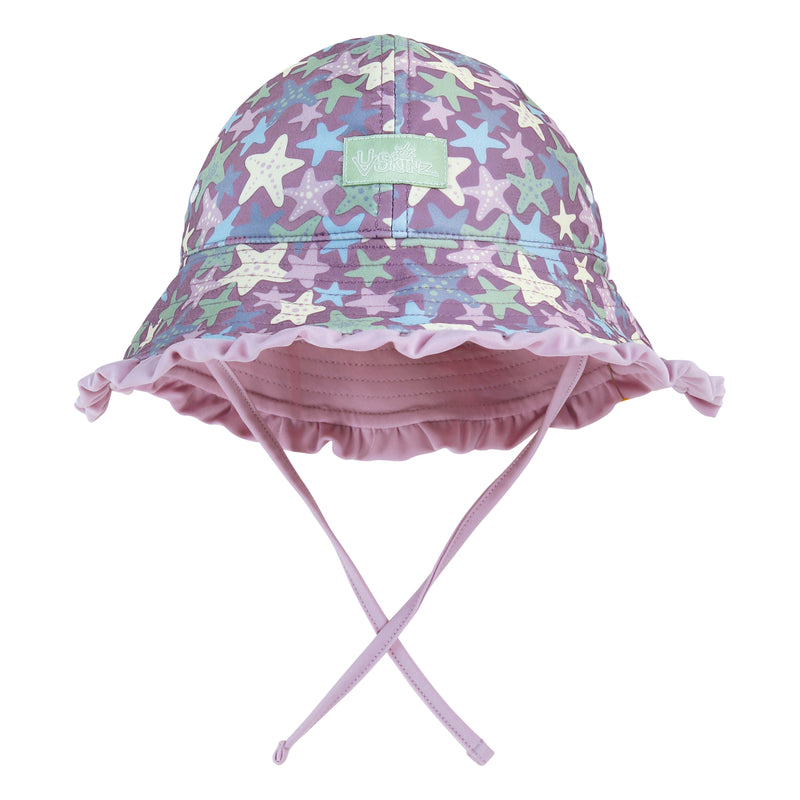 baby girl reversible swim hat in lotus starfish|lotus-starfish