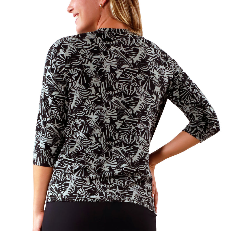 back view of womens vneck r&r tee in shadow shells|shadow-shells