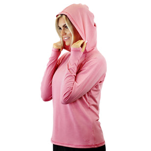 Women's UPF 50+ Sun Protection Hoodie Shirt, Aqua / M