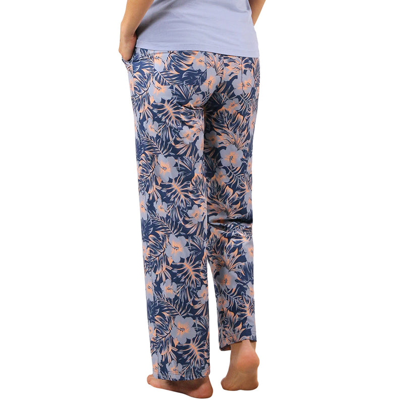 Women's Travel Pants in Washed Navy Paradise Front View|washed-navy-paradise