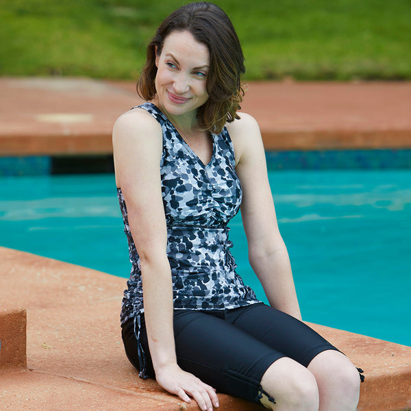 Women's Ruched Swim Tank Top | Certified UPF 50+ – UV Skinz®
