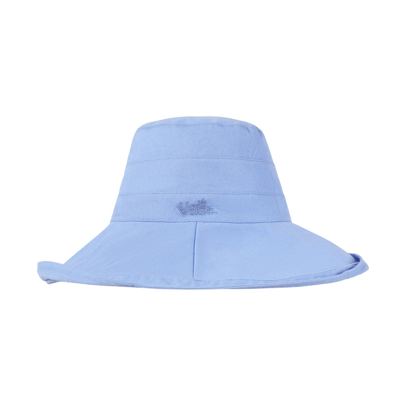 women's wide brim sun hat|chambray-blue