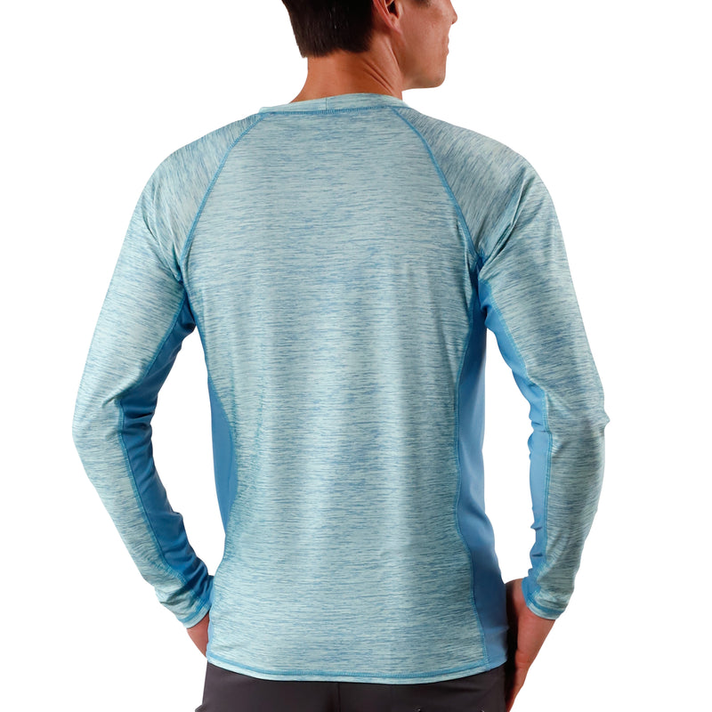 men's long sleeve crew swim shirt in lagoon jaspe|lagoon-jaspe-lagoon