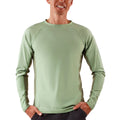 men's long sleeve crew swim shirt in sage washed olive|sage-washed-olive