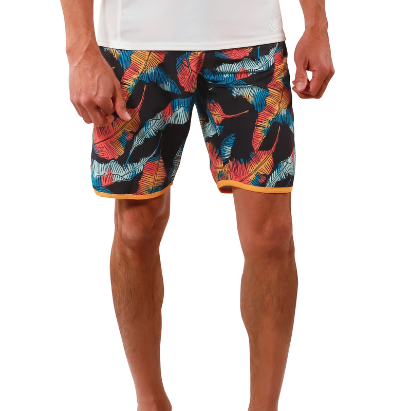 men's retro board shorts in baja leaf|baja-leaf