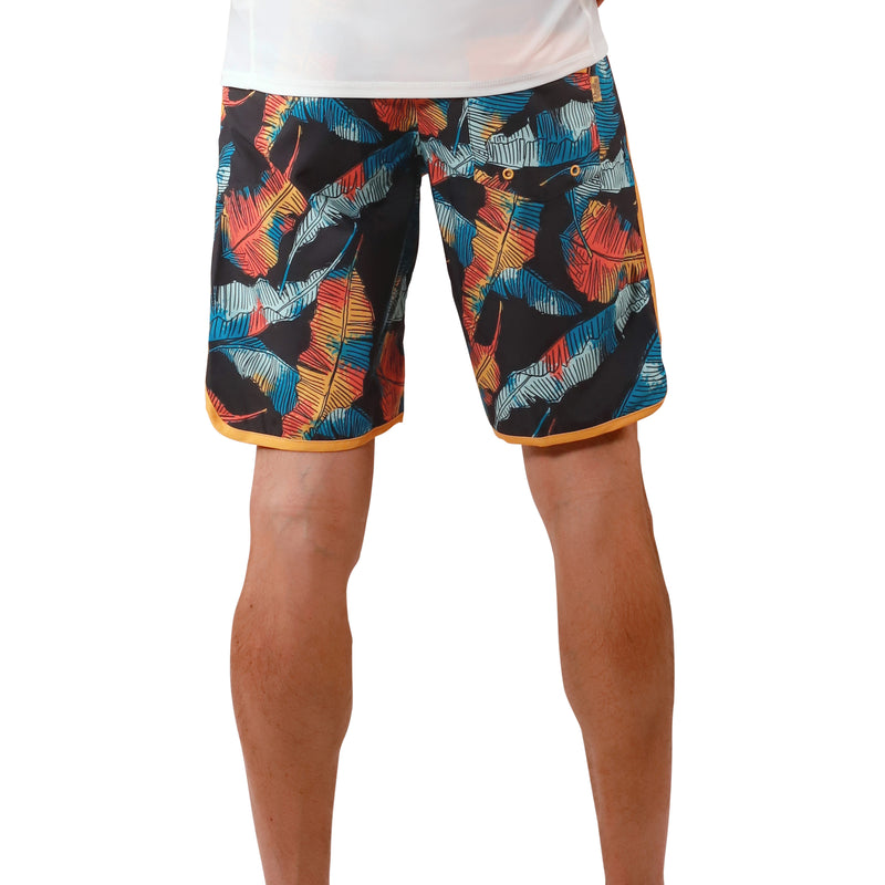 men's retro board shorts in baja leaf|baja-leaf