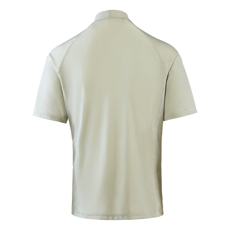 back view of mens short sleeve active sun & swim shirt in agave|agave