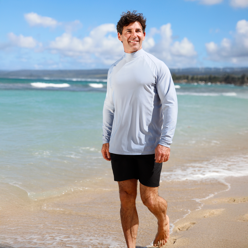 lifestyle mens ls active sun & swim shirt|moon-dust