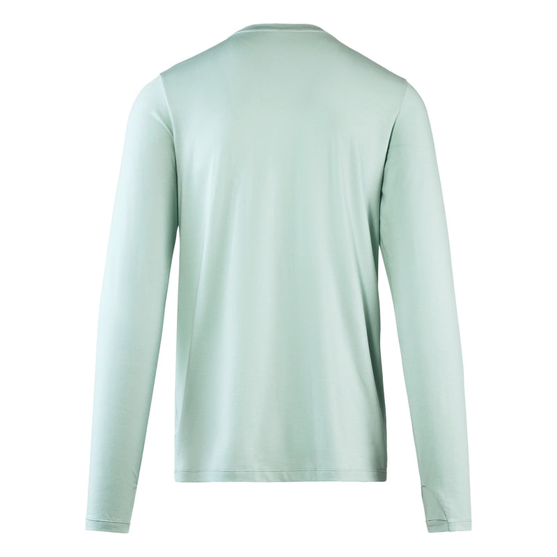 back view of men's long sleeve everyday tee|dewdrop