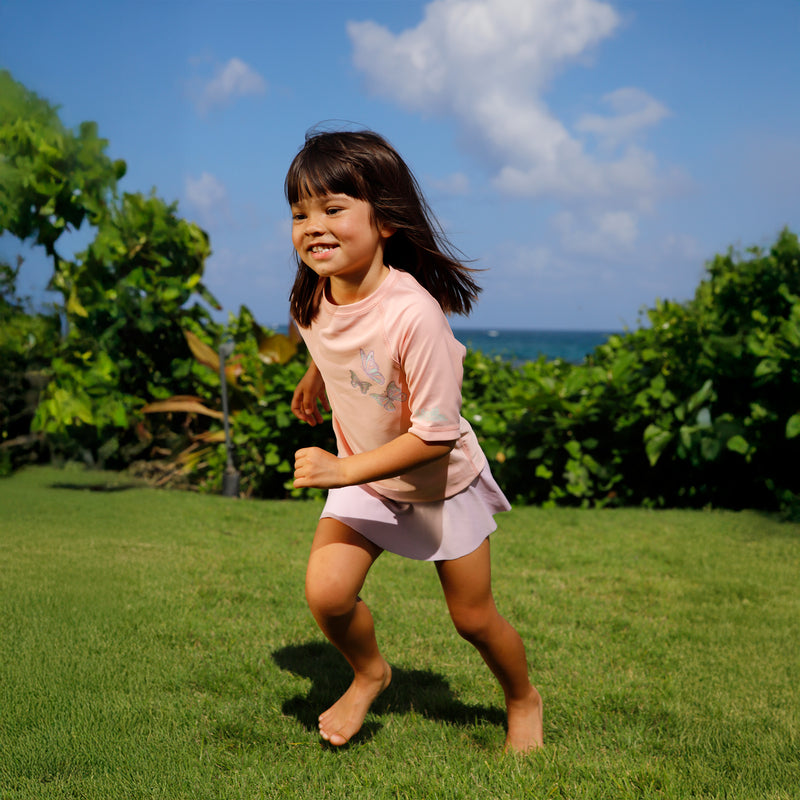 girl running in lotus flounce skirt|lotus