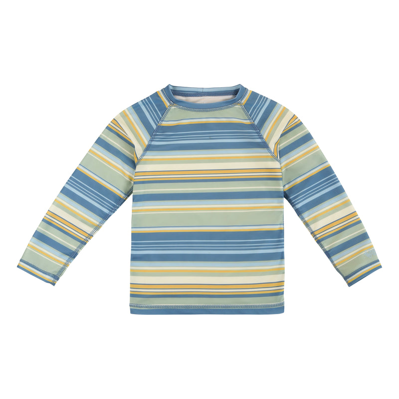 kids long sleeve crew sunny swim shirt in pinecrest stripe|pinecrest-stripe