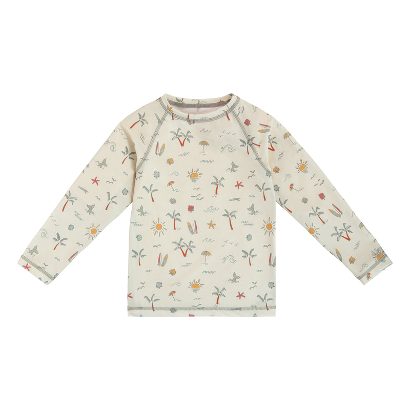 kids long sleeve crew sunny swim shirt in tropical trip|tropical-trip