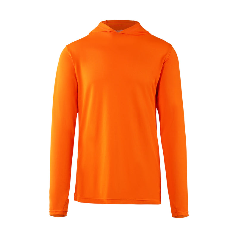 mens workwear sun performance hoodie in neon orange|neon-orange