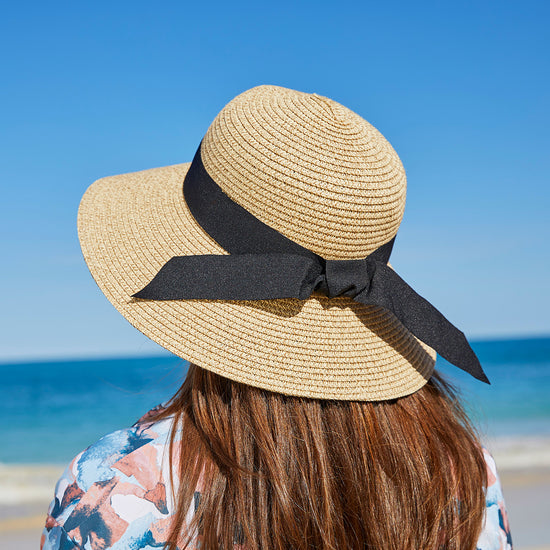 Women's Wide Brim Sun Hat with Ribbon – UV Skinz®